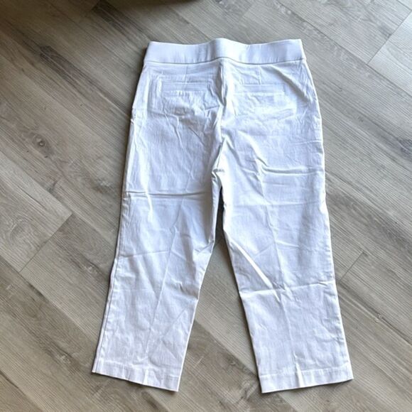 Kim Rogers White Stretch Pull On Capri Pants Size 10 - Picture 2 of 6